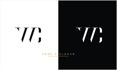 WC, CW, W, C, Abstract Letters Logo monogram