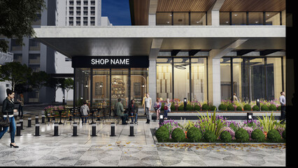 Stunning 3D Rendering of a Residential High Rise Building, Daytime, Modern skyscraper