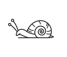 Thin line snail icon vector logo illustration © meddesigner