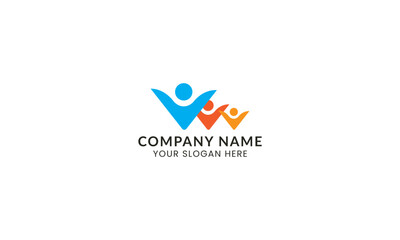 Creative colorful business community logo design.