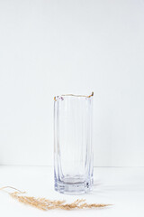 white glass vase with flowers