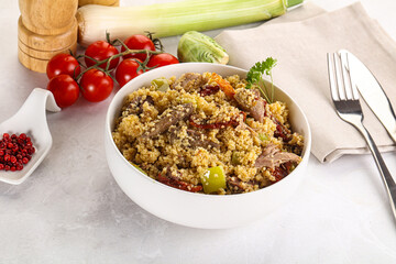 Bulgur with lamb and vegetables