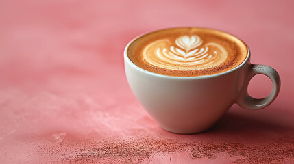 Cup of coffee at café in the morning, latte art coffee 