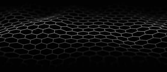 Abstract background of lines. Hexagon cyber structure. Big data stream. 3d rendering