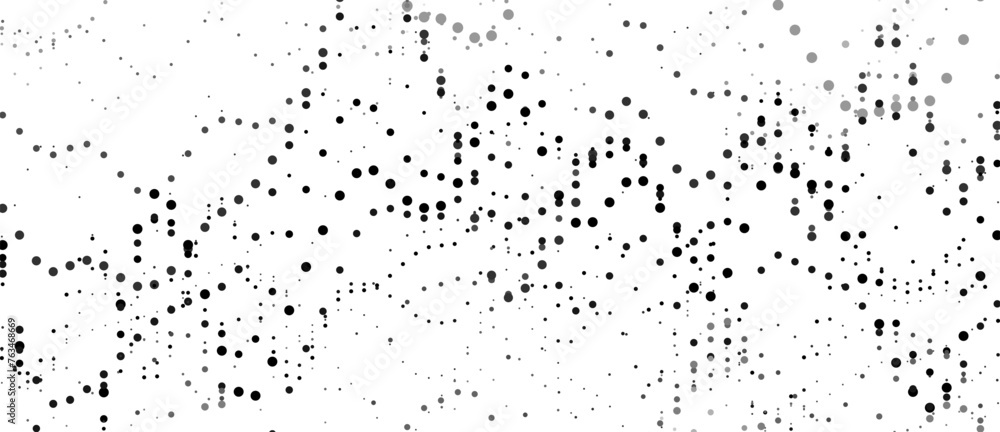 Fototapete Abstract background of points. Black particles. Big data stream. Vector illustration