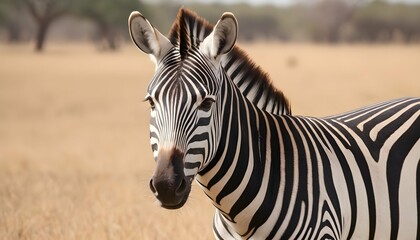 Fototapeta na wymiar A Zebra In A Safari Journey Upscaled 9