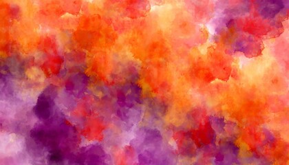 hot colorful purple orange and red background cloudy mottled texture painted watercolor blobs...