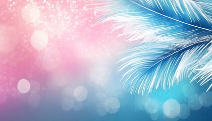 beautiful feathered surprise special occasion pink blue background ideal for a birthday new baby anniversary new year announcement flowing background with copy space and off centre white light burst - obrazy, fototapety, plakaty