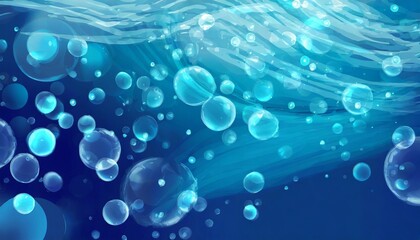 underwater background blue air bubbles abstract - obrazy, fototapety, plakaty