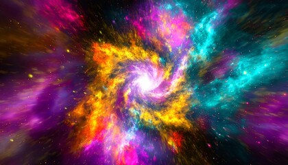 colorful space galaxy cloud nebula stary night cosmos universe science astronomy big bang explosion supernova background wallpaper - obrazy, fototapety, plakaty