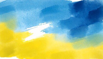 blue and yellow abstract watercolor background design ukrainian flag