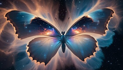 A Butterfly With Wings Resembling A Celestial Nebu Upscaled 2