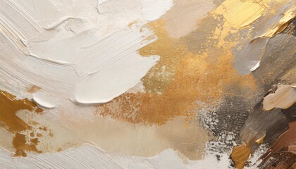 art modern oil and acrylic smear blot canvas painting wall abstract texture gold bronze beige and...