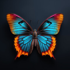 colorful butterfly top view of wings