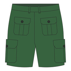 Cargo Short Mockup Back View