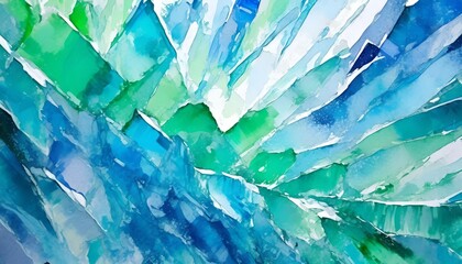 a clash of arctic tones where icy mint and frosty blues come together in a splash that evokes the crisp chill of a winter breeze abstract background - obrazy, fototapety, plakaty