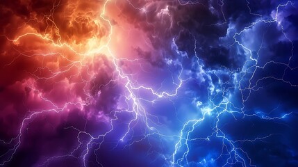 A dramatic and awe-inspiring image of a lightning storm. - obrazy, fototapety, plakaty