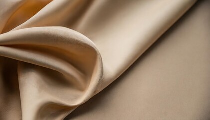 beige color or light brown creased smooth luxury satin silk cloth texture decorate background with...