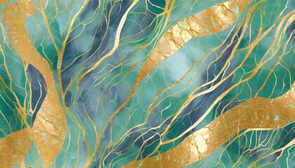 colored marble with veins of mother of pearl and gold background