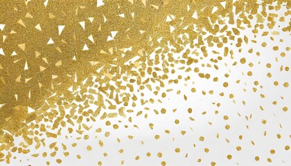 gold glitter confetti paper cut on white background