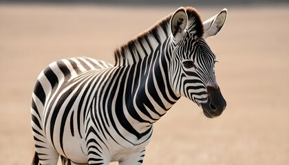 Fototapeta na wymiar A Zebra With Its Neck Arched Gracefully Upscaled 3