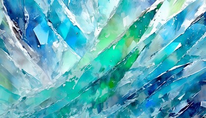 a clash of arctic tones where icy mint and frosty blues come together in a splash that evokes the crisp chill of a winter breeze abstract background