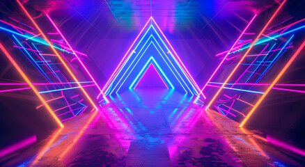 abstract background with glowing neon lines and colorful light effects