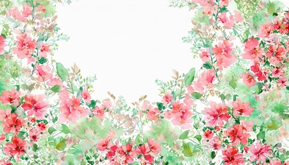 Obraz na płótnie Canvas floral frame with watercolor flowers decorative flower background pattern watercolor floral border background
