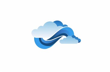 Logo design, cloud technology company logo with blue and white color scheme Generative AI