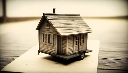 Obraz na płótnie Canvas A beautiful tiny house miniature 