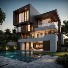 Discover sleek residential architecture exteriors featuring modern minimalist private houses