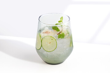 fresh mojito cocktail with lime