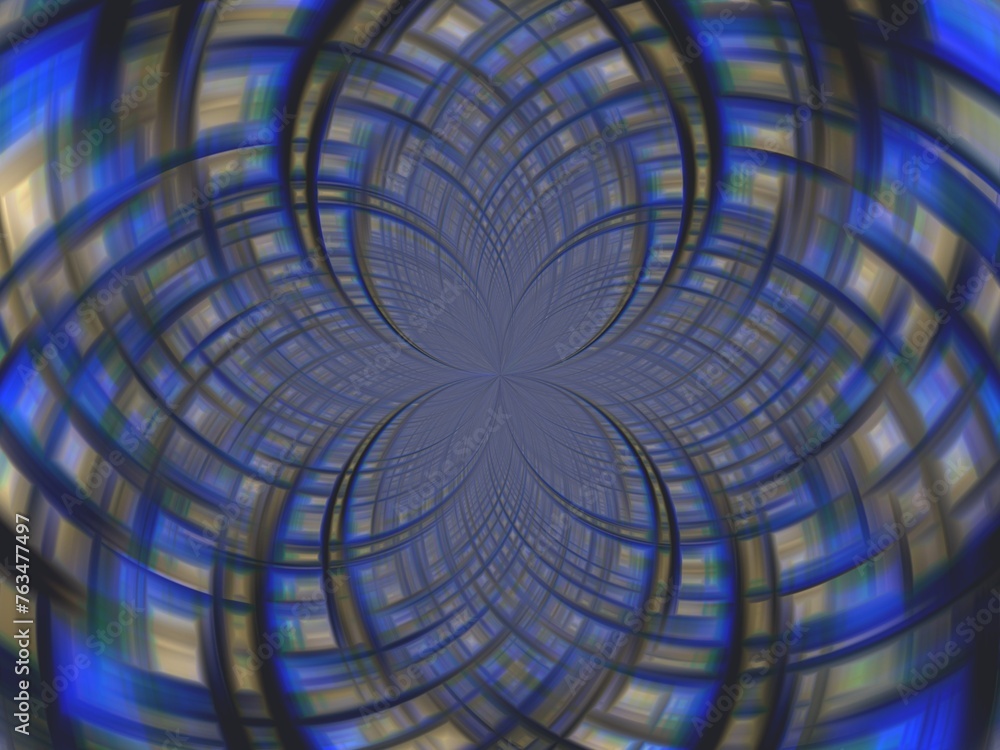 Aufkleber background with effect of rays in motion, lines curves, bends, lights and depth with blue and beige 