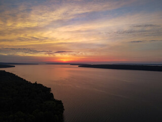 Sunrise by Apostle Islands National Park and Lake Superior - hazy start