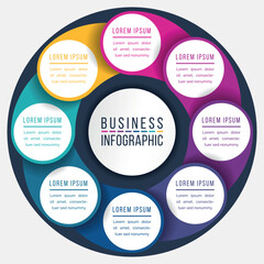 Infographic circle design 8 options or steps design template for business information