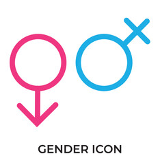 Gender symbol pink, blue and black icon. Female and male gender icon vector set. unisex illustration sign collection. Man and woman symbol on white background in eps 10.
