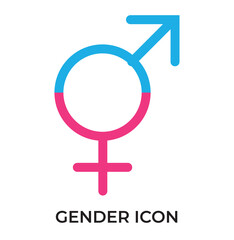 Gender symbol pink, blue and black icon. Female and male gender icon vector set. unisex illustration sign collection. Man and woman symbol on white background in eps 10.