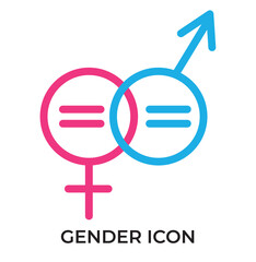 Gender symbol pink, blue and black icon. Female and male gender icon vector set. unisex illustration sign collection. Man and woman symbol on white background in eps 10.