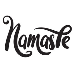 Namaste text isolated on transparent background. Hand drawn vector art