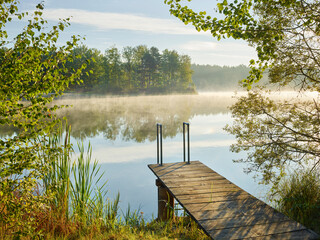 Steg am Mitterteich, Hoheneich, Waldviertel, Niederösterreich, Österreich