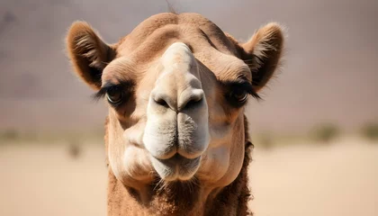 Fotobehang A Camel With A Curious Expression On Its Face Upscaled 3 © Hiya