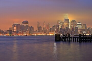 New York City. Wonderful panoramic view of Manhattan Skyscrapers  - obrazy, fototapety, plakaty