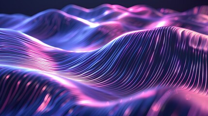 Abstract wavy technological background of luminous dots. Illustration for banner, poster, cover, brochure, advertising, marketing or presentation.