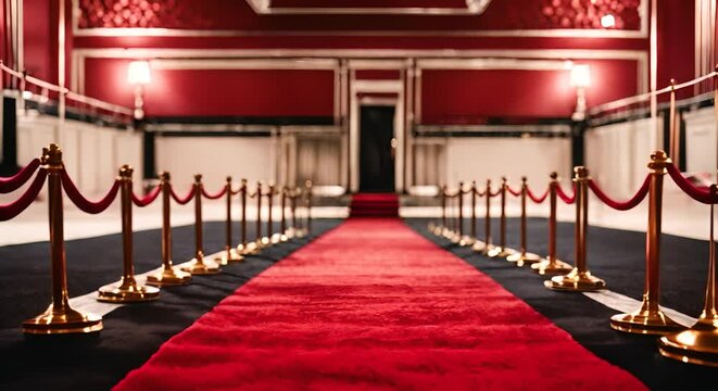 Red carpet at an event.