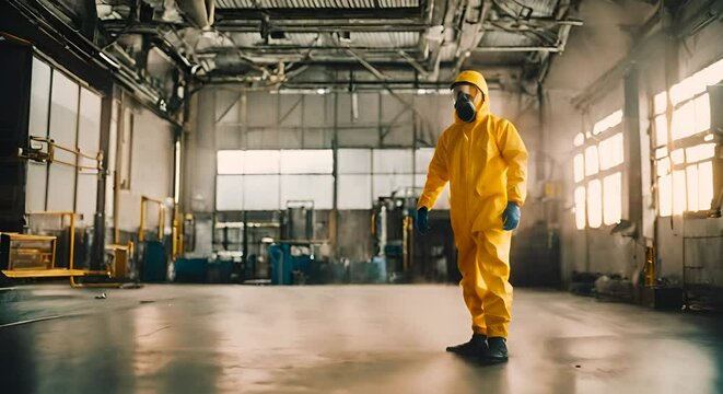 Scientist with a ppe suit.