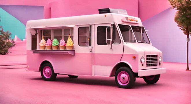 Modern Ice cream truck.