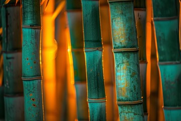 Close Up of Bamboo Poles