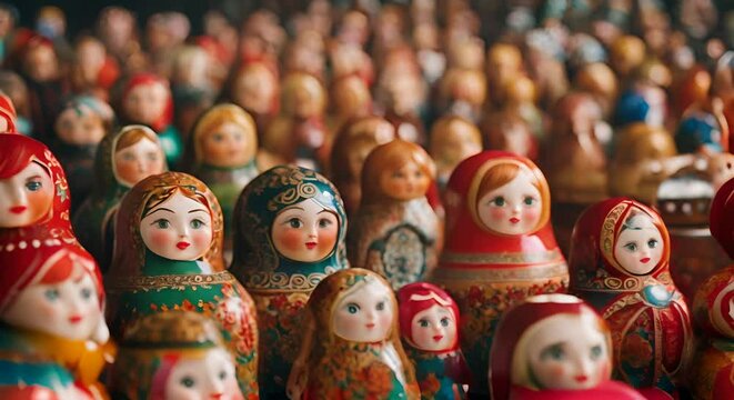 Russian matryoshkas. Russian dolls.