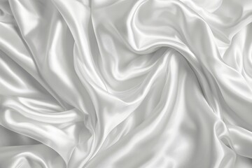 Luxurious white satin fabric with elegant drapes - obrazy, fototapety, plakaty