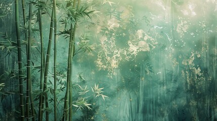 Bamboo Trees in a Forest - obrazy, fototapety, plakaty